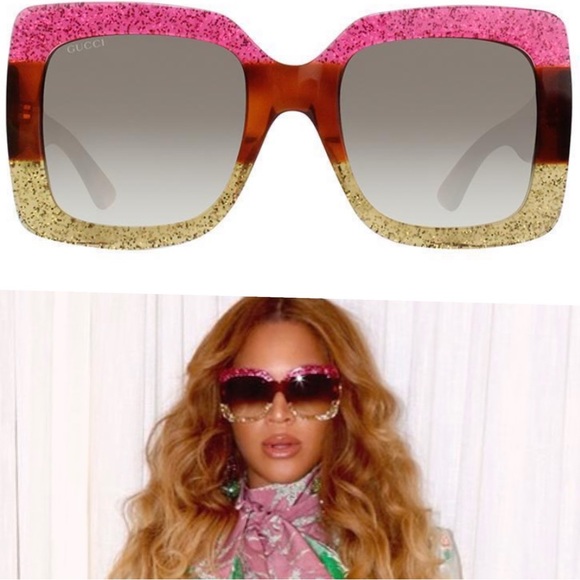 Gucci Accessories - Gucci GG0083S 002 pink glitter sunglasses